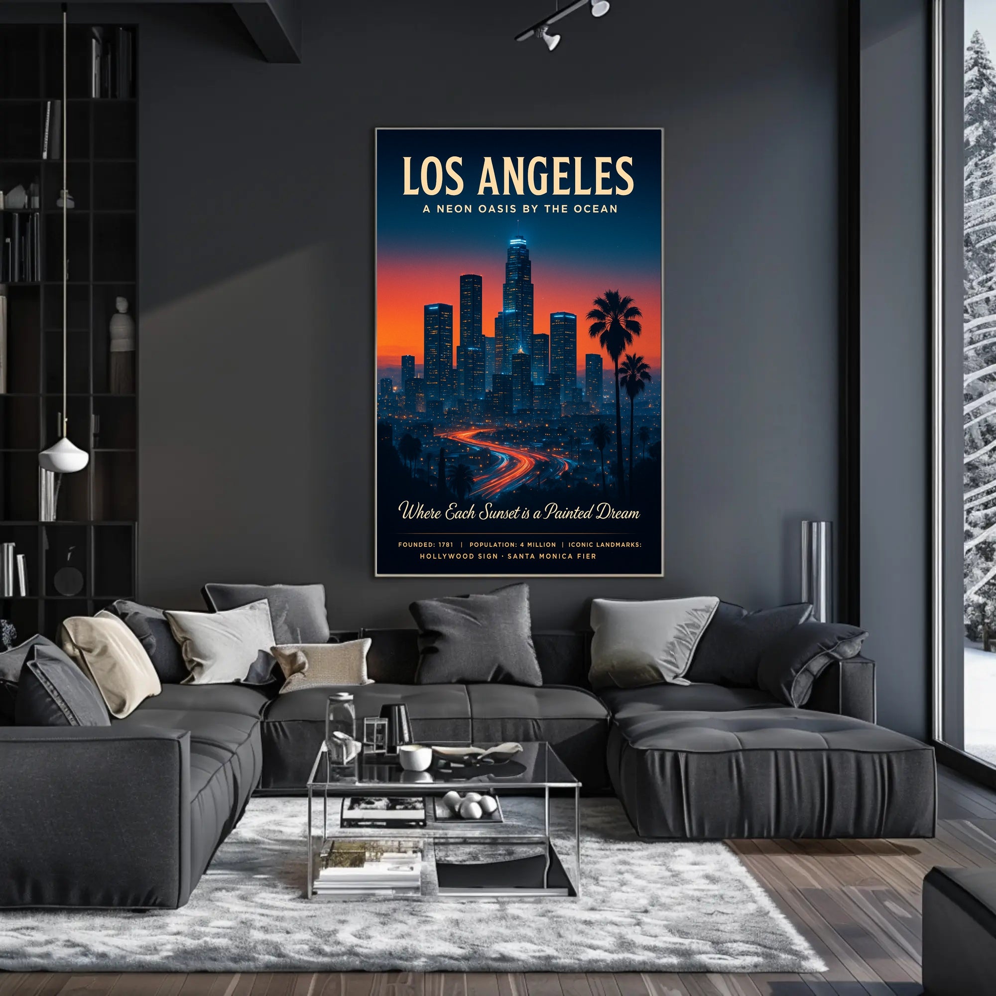 Los Angeles A Neon Oasis Poster PosterGoat