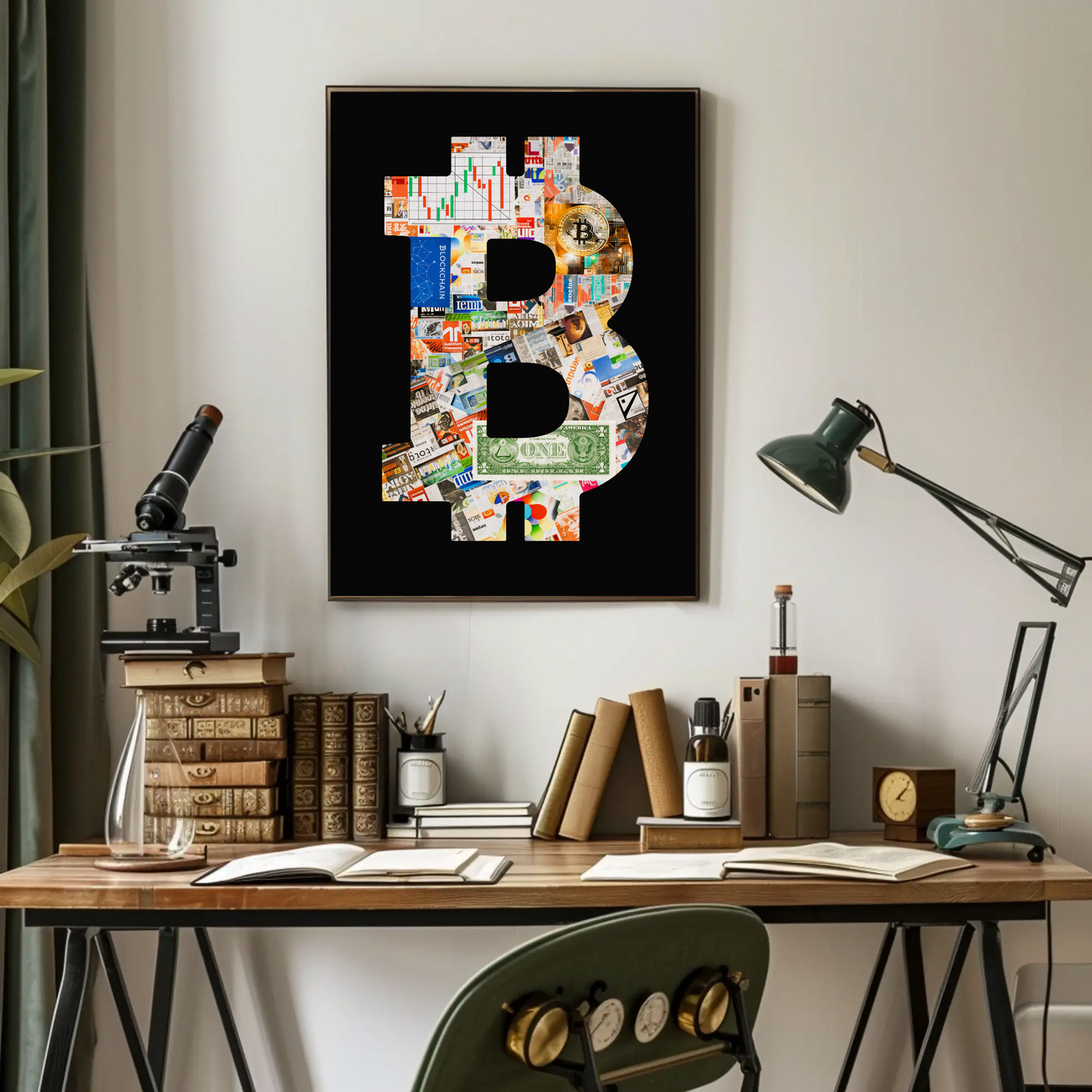 Vintage Poster Bitcoin Collage Art