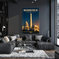 Washington D.C. Monuments Vintage Travel Poster PosterGoat