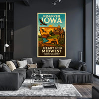Discover Iowa Heart of the Midwest Poster