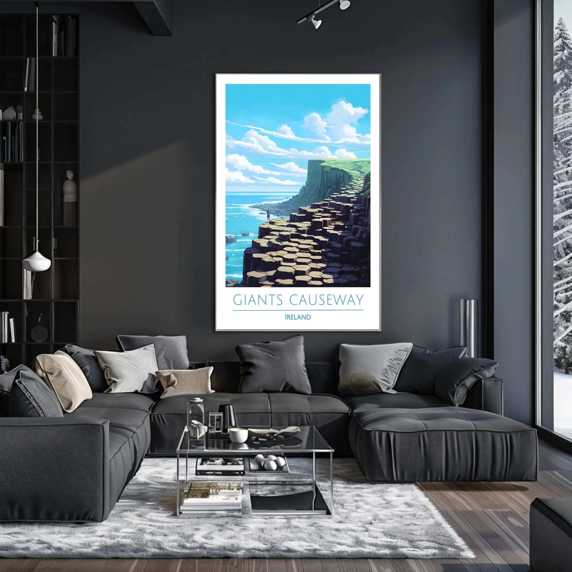 Giants Causeway Illustration Poster
