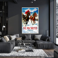 St. Moritz Adventure Vintage Winter Sports Travel Poster PosterGoat