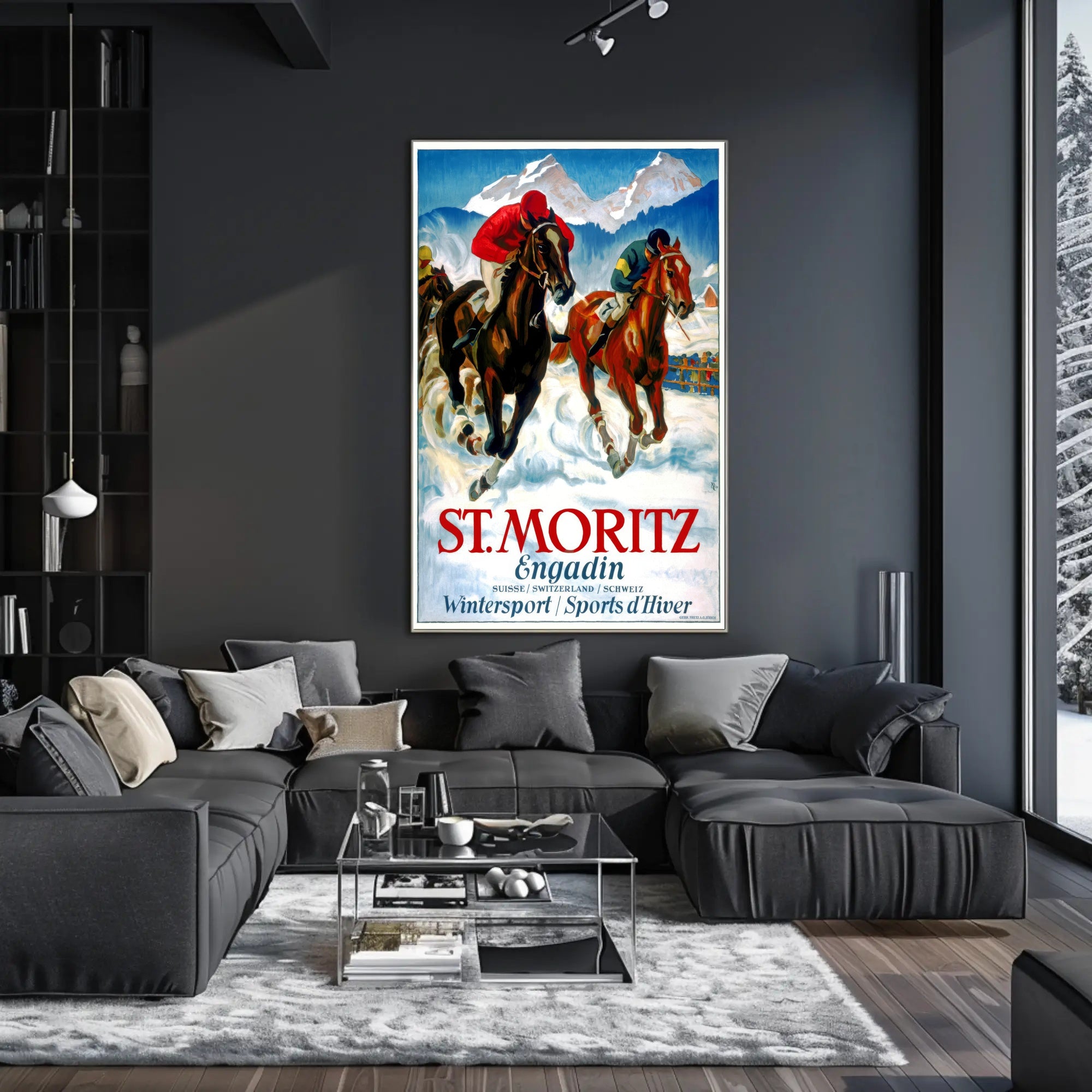 St. Moritz Adventure Vintage Winter Sports Travel Poster PosterGoat
