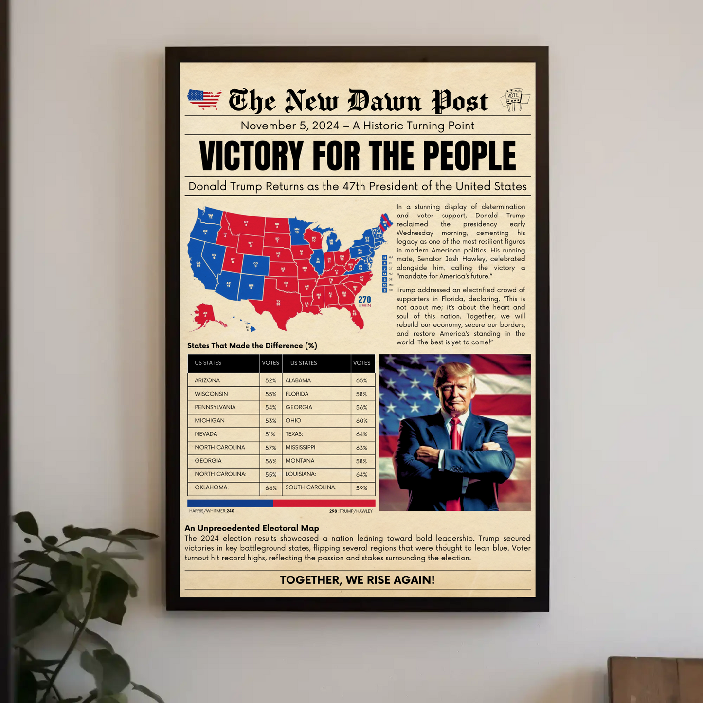 Trump Wins 2024 Election - Newspaper Cover