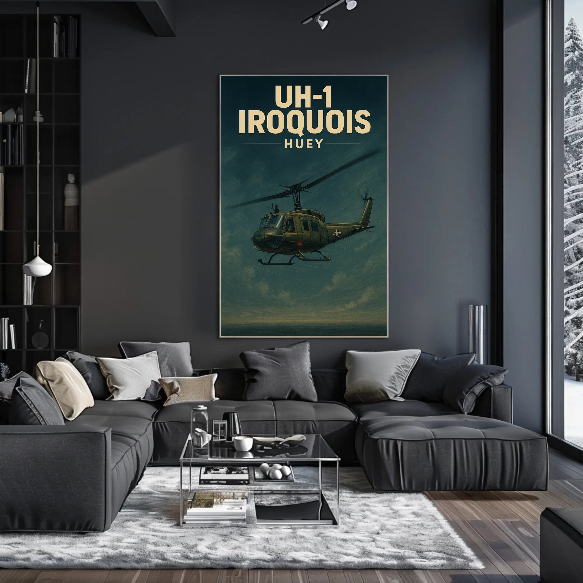 UH-1 Iroquois Helicopter Flight Historical or Presidential Poster PosterGoat