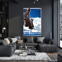 Vintage Upper Austria Skiing Adventure Travel Poster PosterGoat