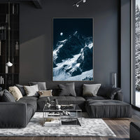 Majestic Moonlit Mountain Range Nighttime Poster