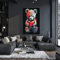 Heartfelt Colors Whimsical Teddy Bear Art Poster