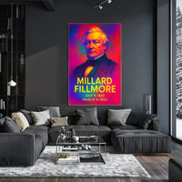 Millard Fillmore 13th President of the United States Neon Gradient Overlay Poster