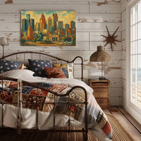 Detroit Skyline Art Poster