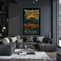 Woodward M1 Cruise Vintage Automotive Poster