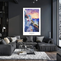 Mykonos Sunset Dreaming Travel Poster PosterGoat