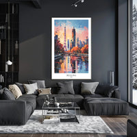 Beijing Skyline at Sunset: Urban or Cityscape Poster PosterGoat