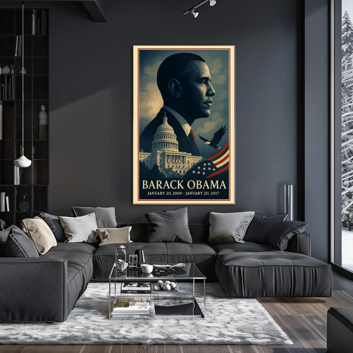 Prominent Figure with Capitol & Eagle Political Poster