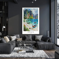 Koh Phi Phi Watercolor Travel Poster PosterGoat