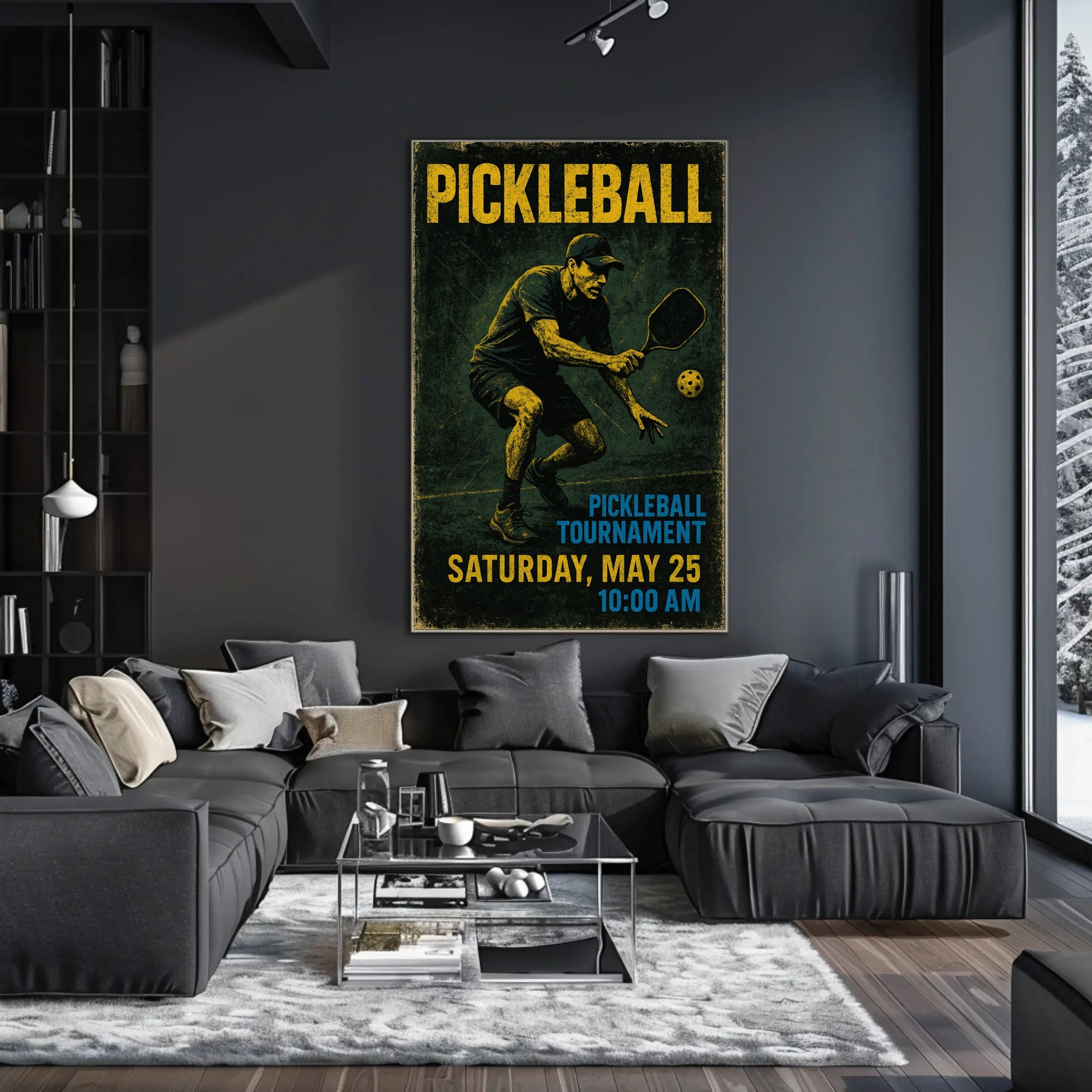 Pickleball Tournament Energy Sports Poster PosterGoat