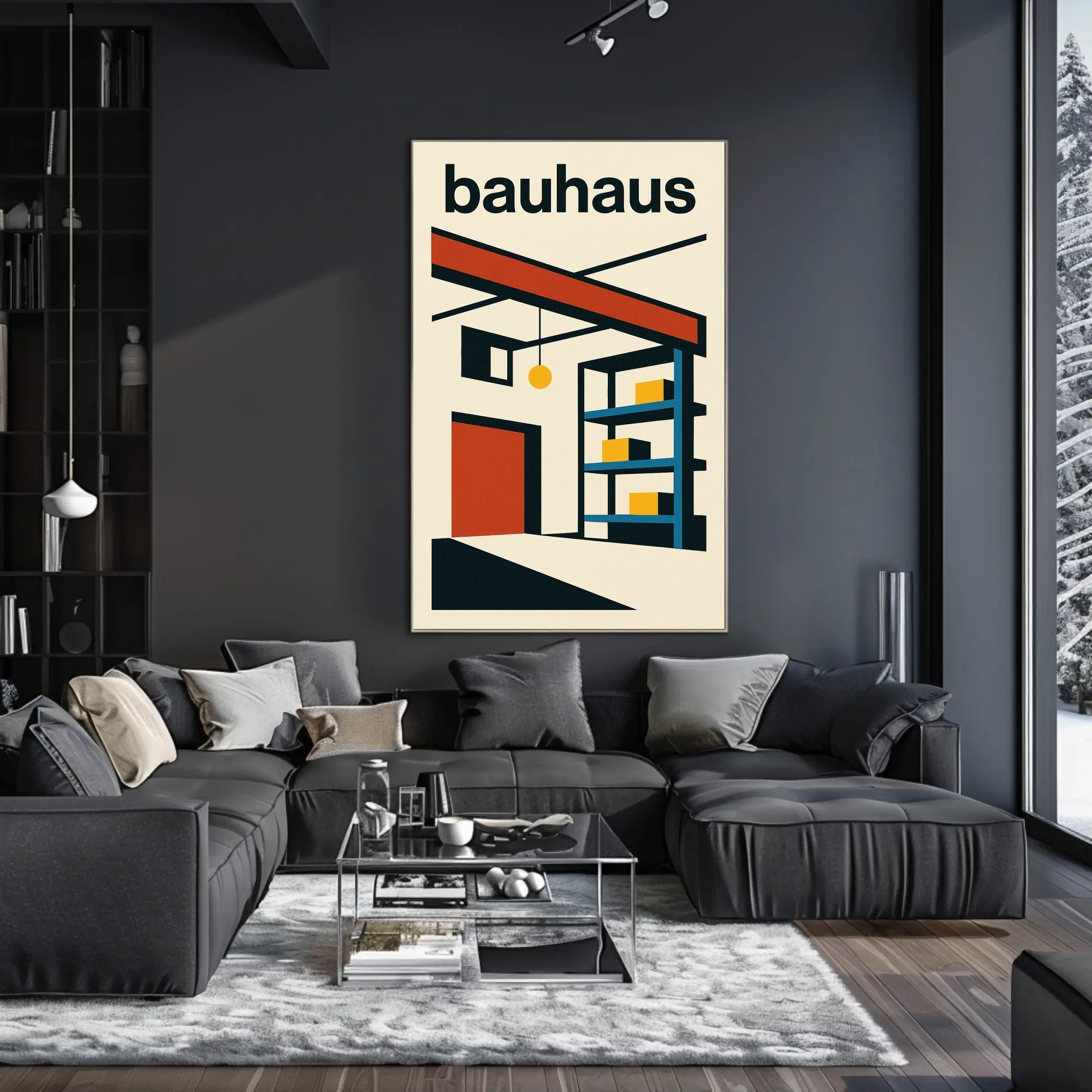 Bauhaus Geometry Modernist Interior Abstract, Artistic, or Pop Culture Poster