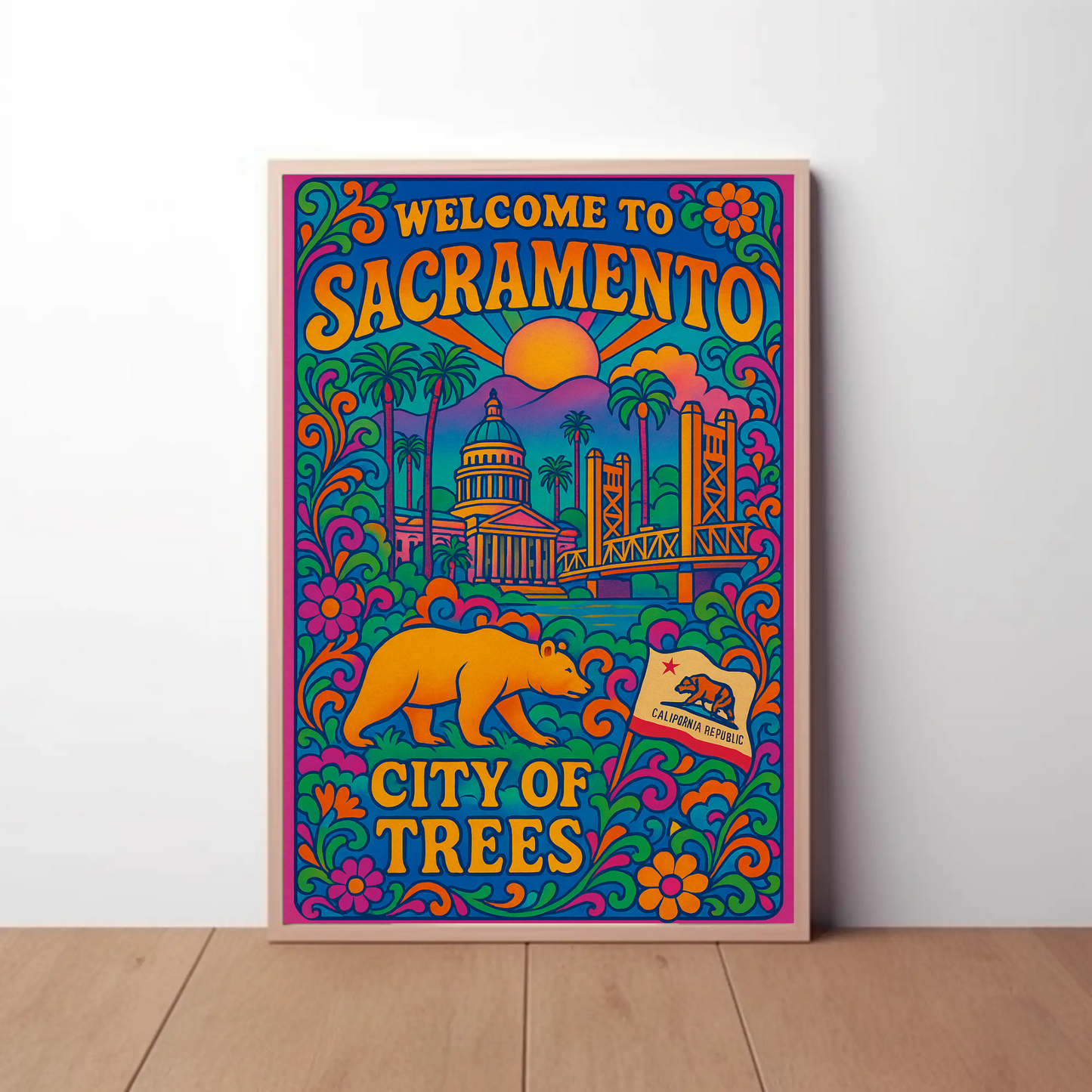 Sacramento City Of Trees Travel Poster