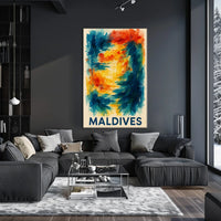 Maldives Color Splash Tropical Escape Beach Dreamscape Coastal Art Gallery Poster