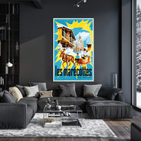 Les Marécottes Scenic Winter Travel Poster PosterGoat