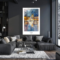 Louvre Pyramid at Night: Impressionistic Travel Poster PosterGoat