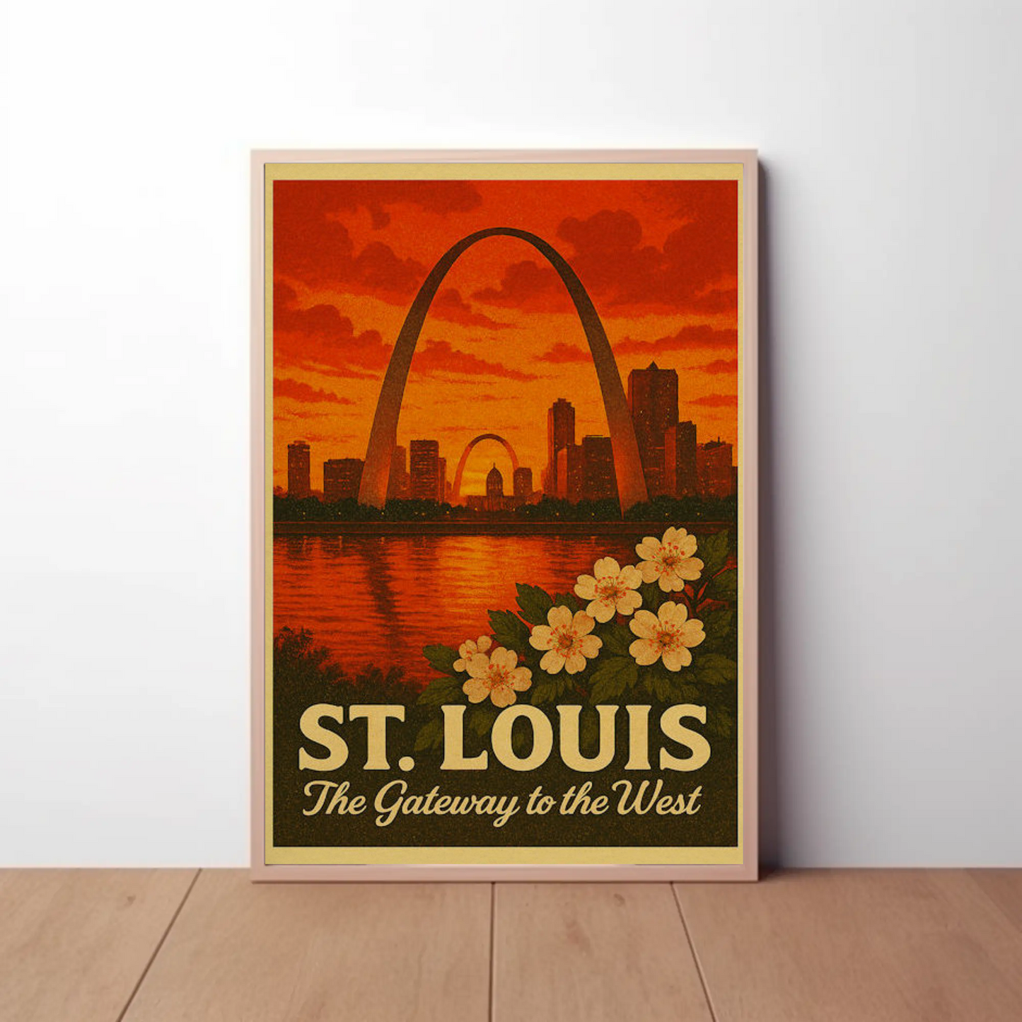 St Louis Missouri Gateway Arch Sunset Skyline Poster