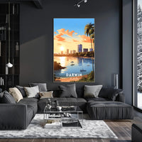 Serene Sunset in Darwin Urban or Cityscape Poster