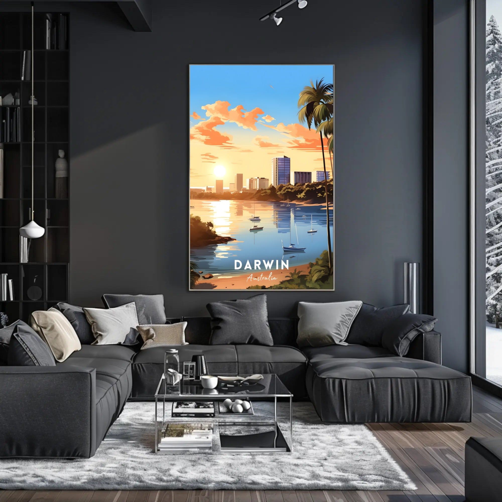 Serene Sunset in Darwin Urban or Cityscape Poster