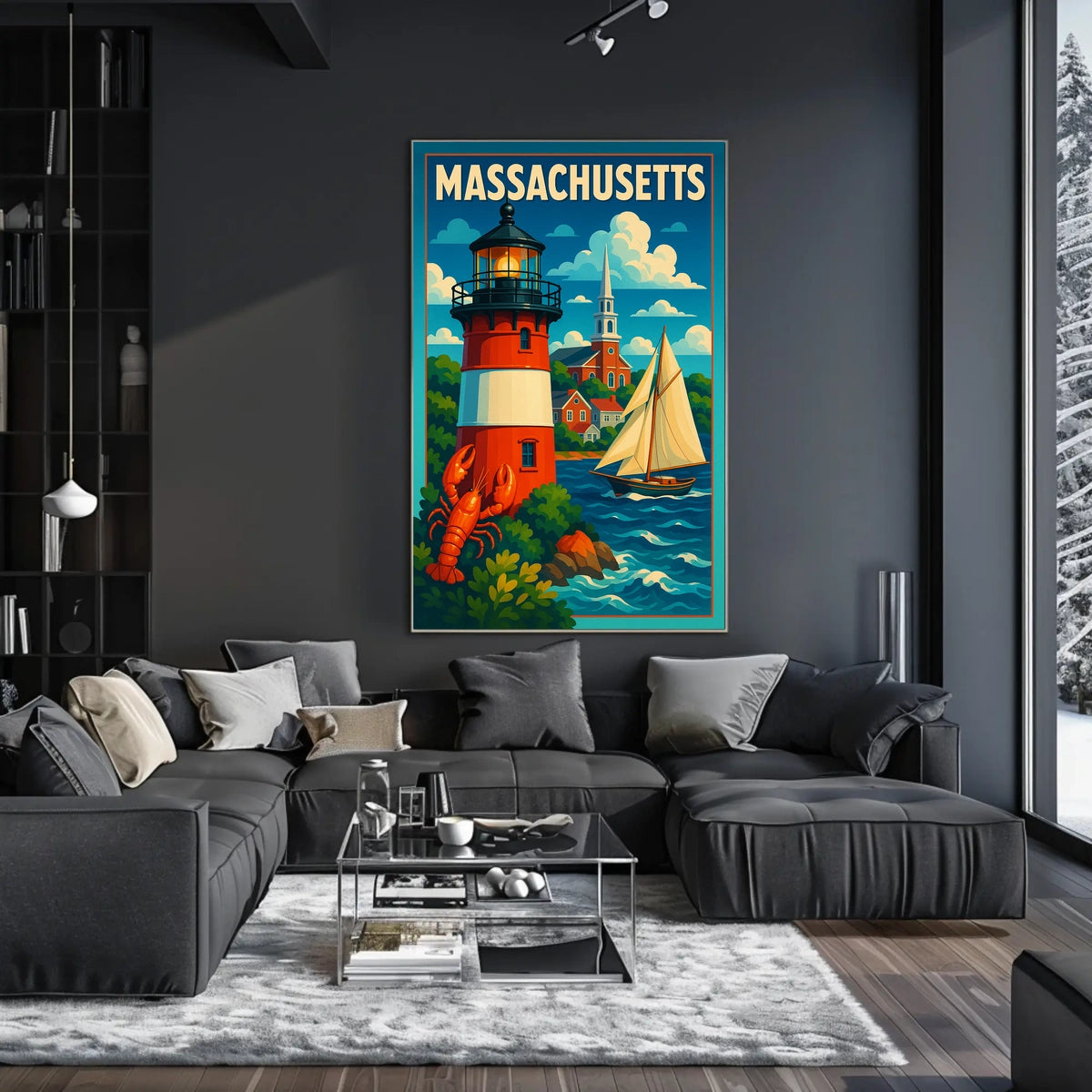 Massachusetts Coastal Charm Wanderlust Poster