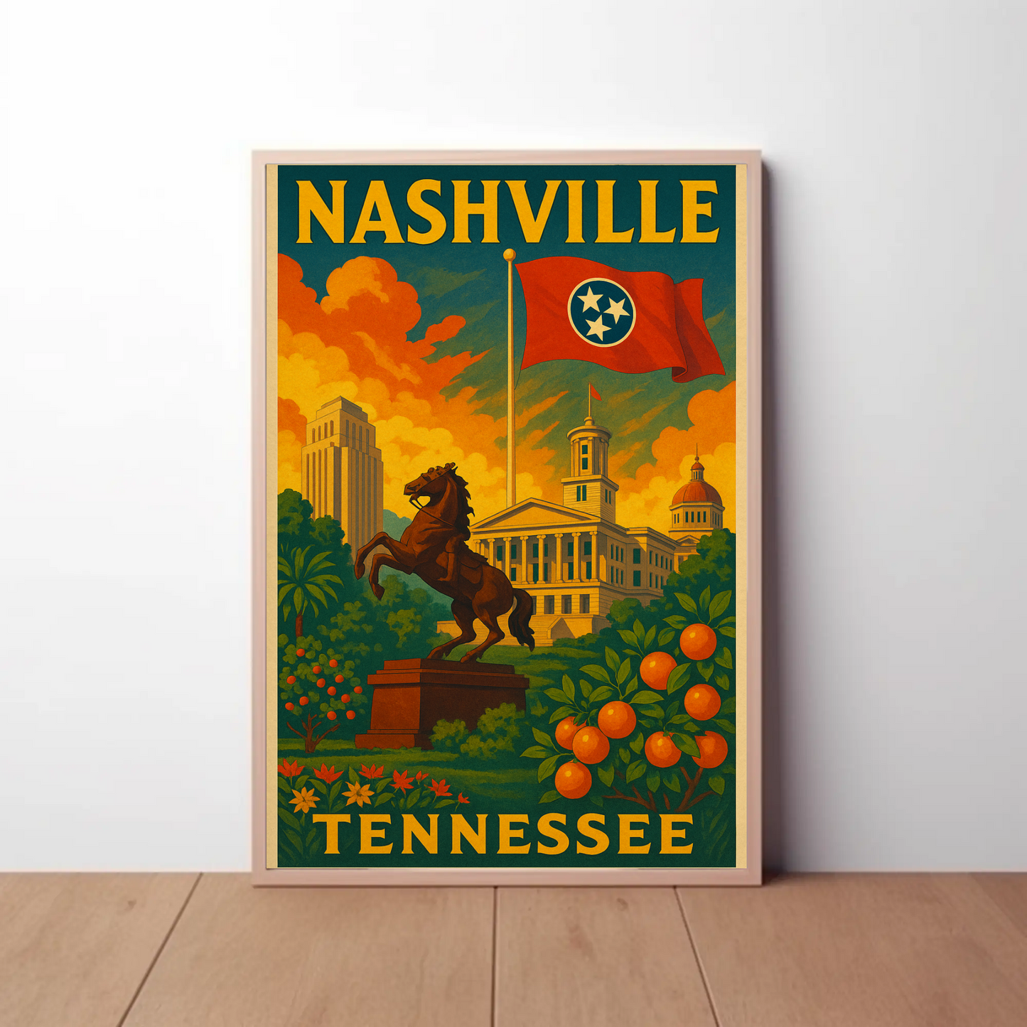 Nashville Tennessee Capitol City Travel Poster