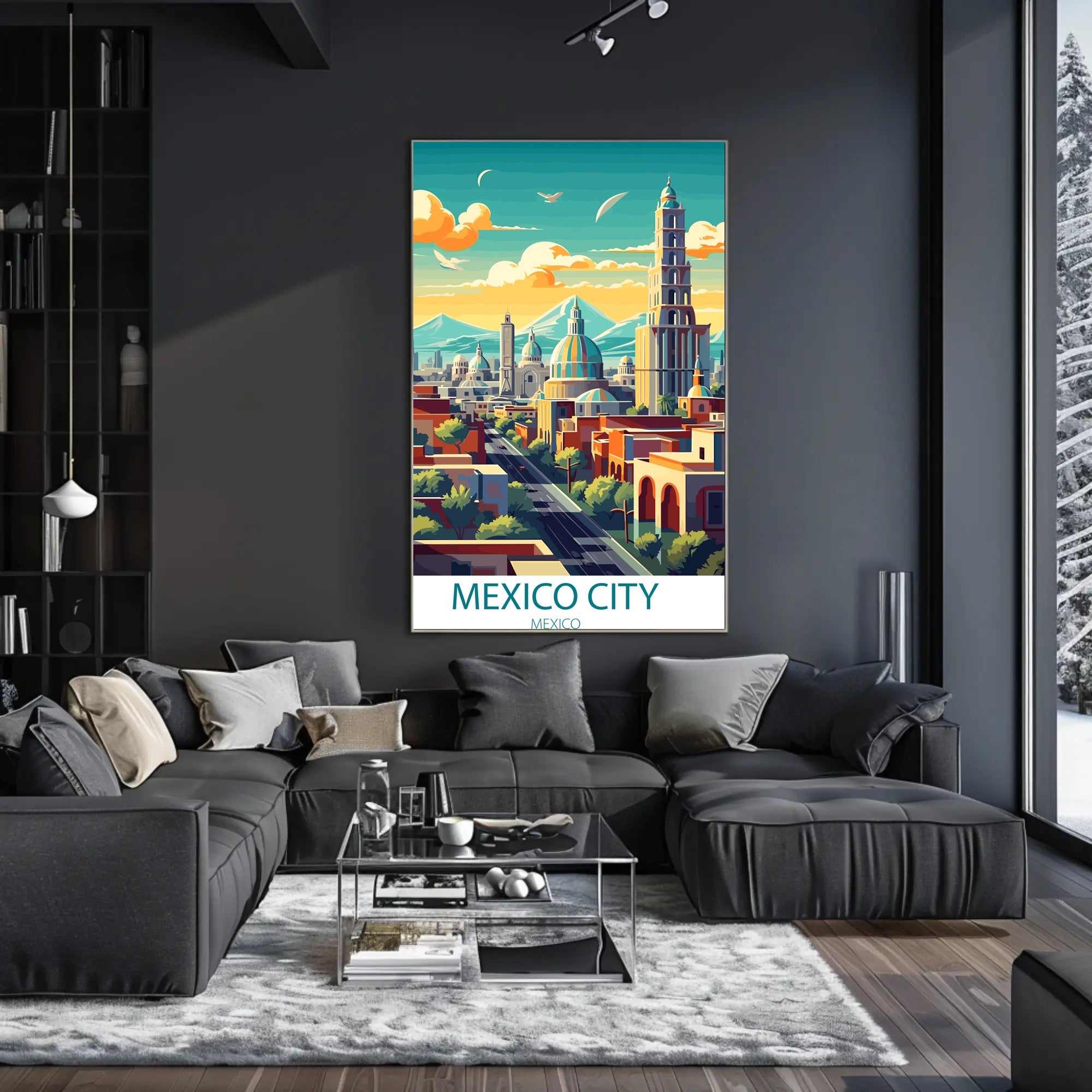 Mexico City Skyline Urban Marvel Cityscape Poster