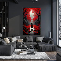 Enchanted Red Forest Poster