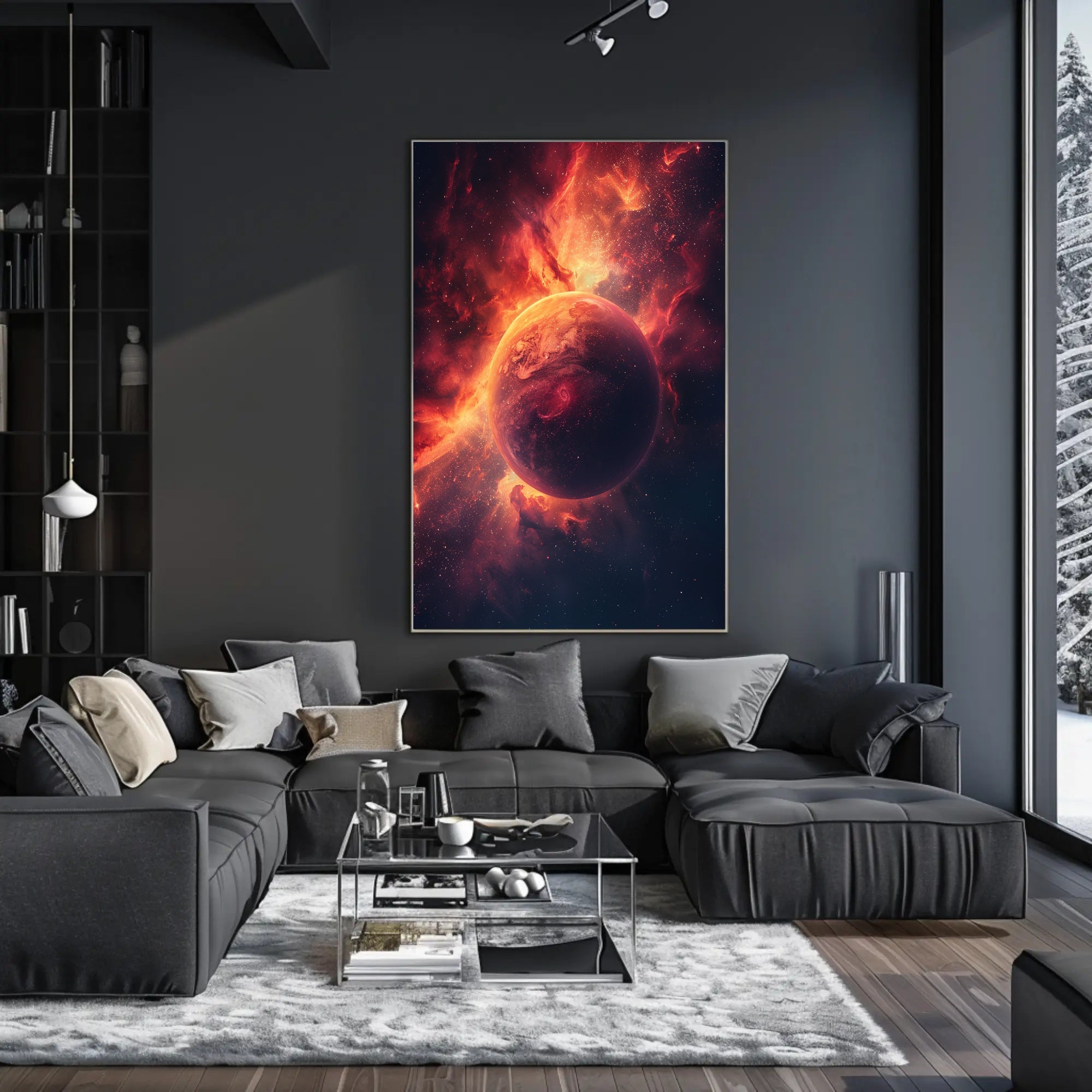 Celestial Nebula Planet Surreal Space Art Poster PosterGoat