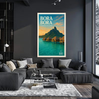 Bora Bora Overwater Bungalows Travel Poster PosterGoat