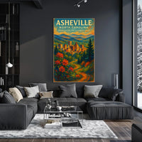 Asheville Nature and Culture Flourish Poster Home Decor