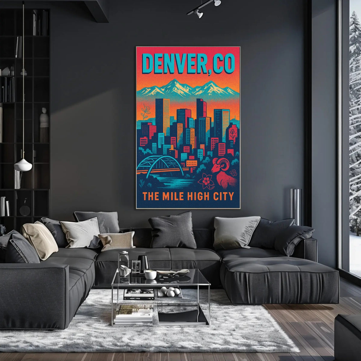 Denver, CO The Mile High City Poster