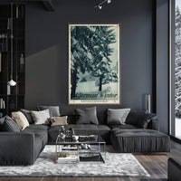 Serene Snowy Landscape Vintage Travel Poster PosterGoat