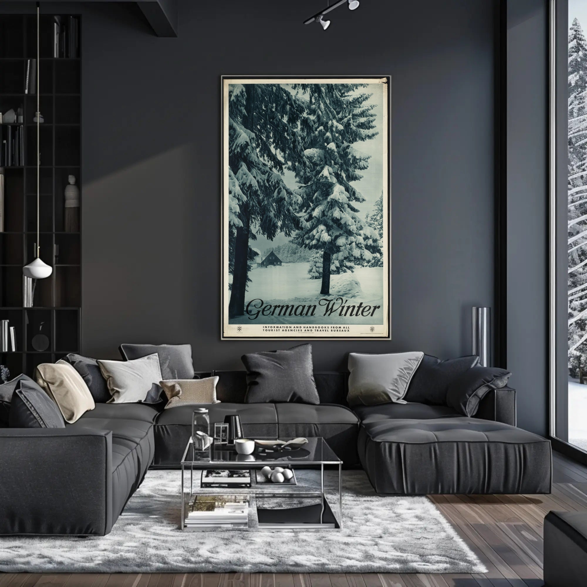 Serene Snowy Landscape Vintage Travel Poster PosterGoat