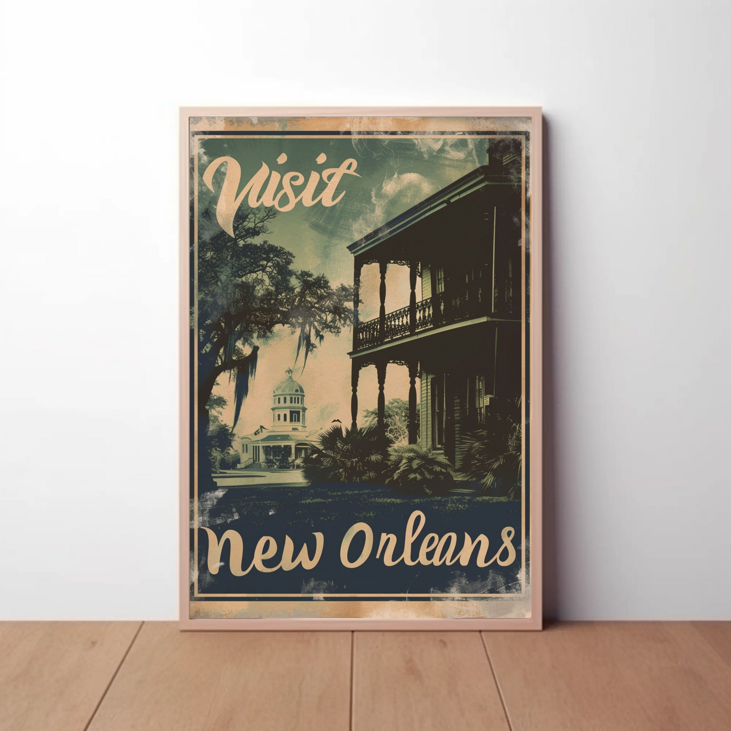 Visit Historic New Orleans Louisiana Travel Poster