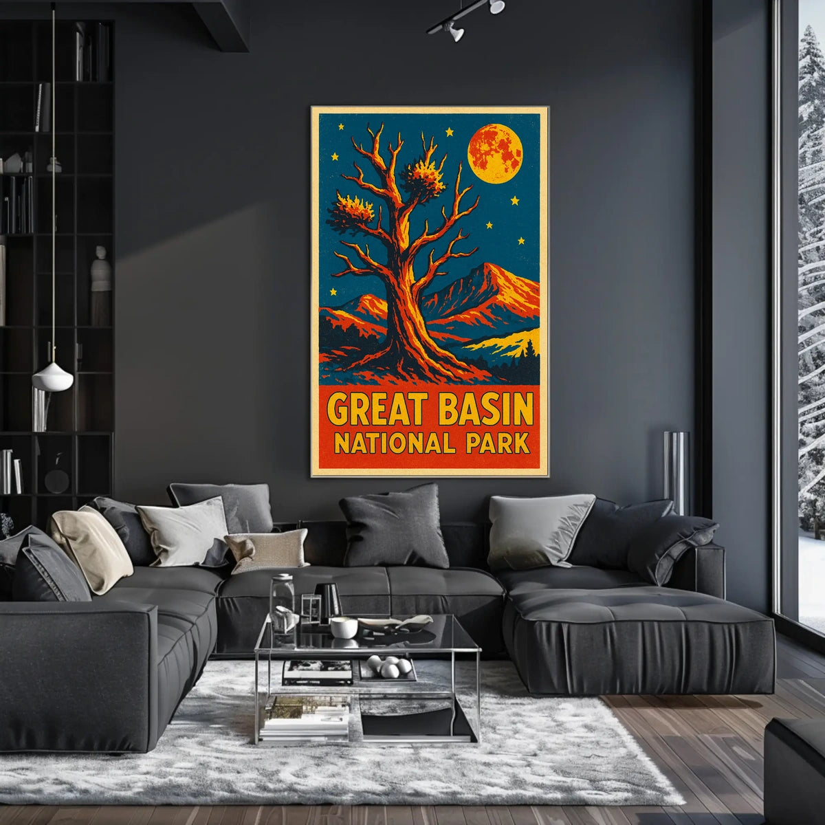 Great Basin Night Sky Vintage Travel Poster