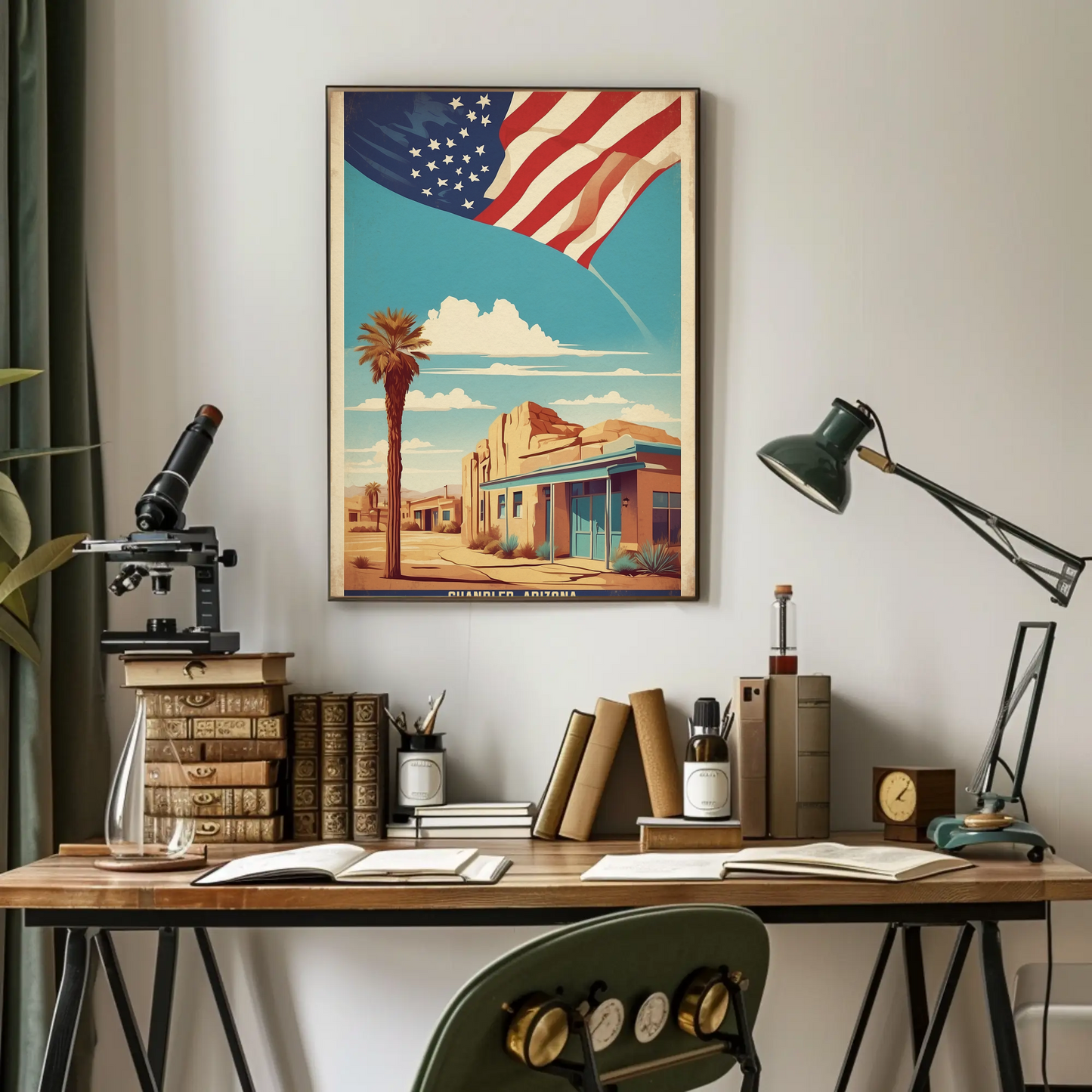 Chandler Arizona American Pride Vintage Travel Poster