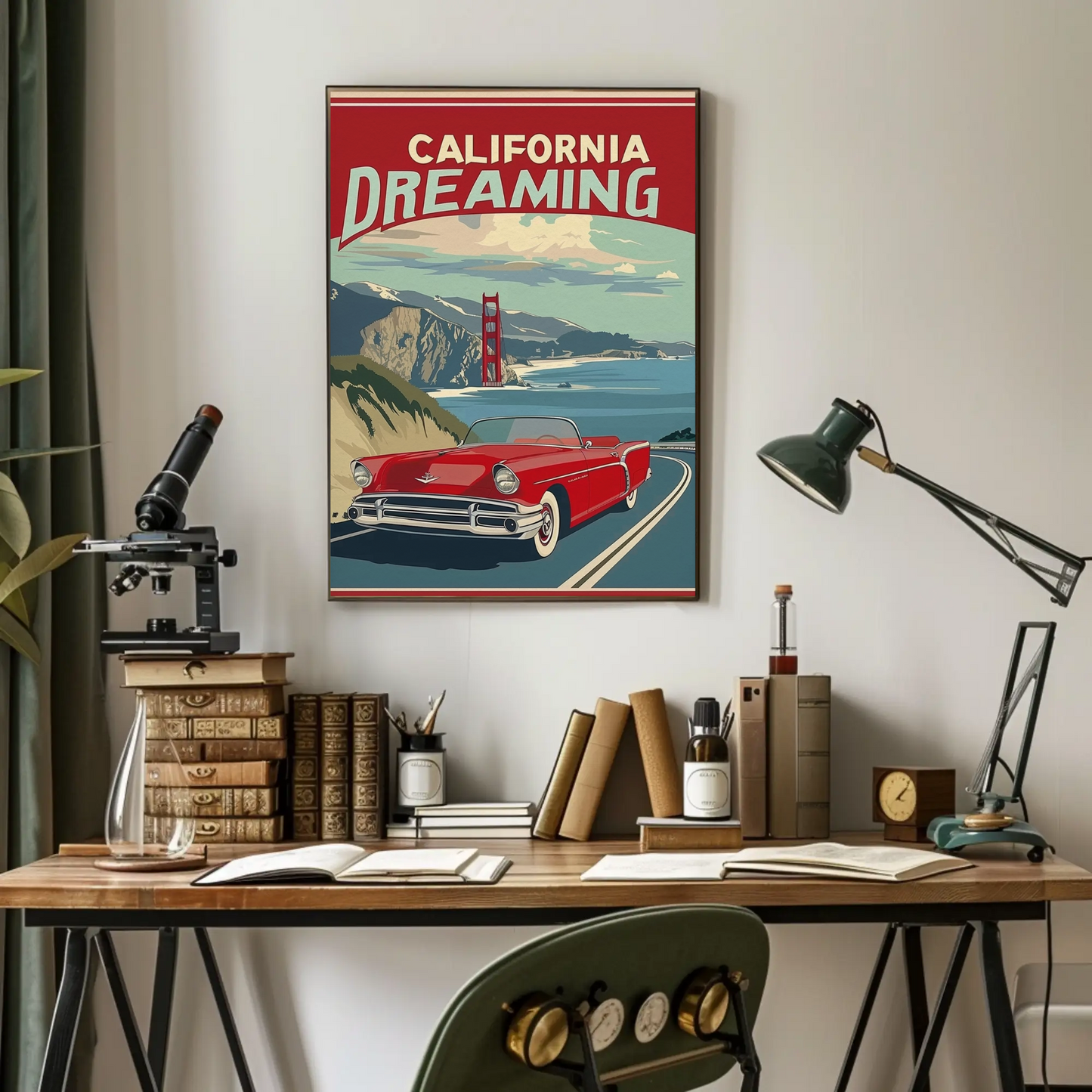 California Vintage Poster - Dreaming by the Coast