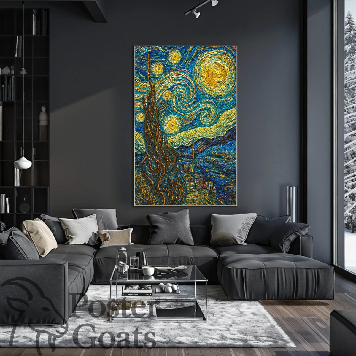 Starry Night Inspired Artistic Poster