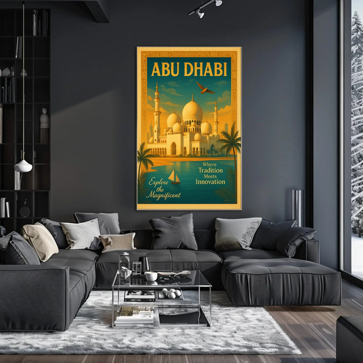 Abu Dhabi Grandeur Vintage Travel Poster