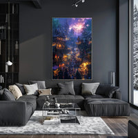 Medieval Fantasy Village Market at Twilight Fantasy Poster PosterGoat