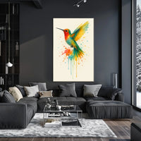 Vibrant Hummingbird Splash Poster