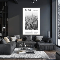 New York City Aerial Skyline Poster Modern Wall Art