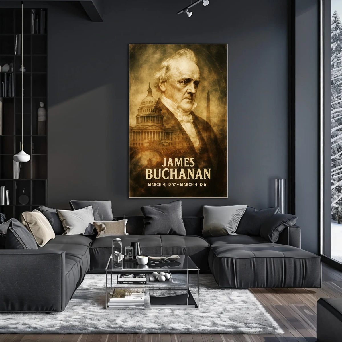 James Buchanan 15th President of the United States Double Exposure Poster