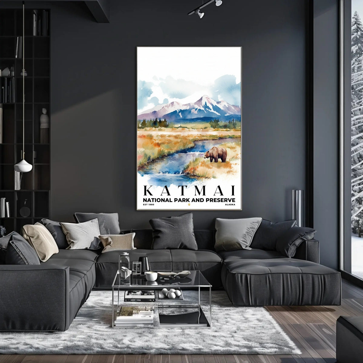 Katmai Watercolor Wall Art Poster