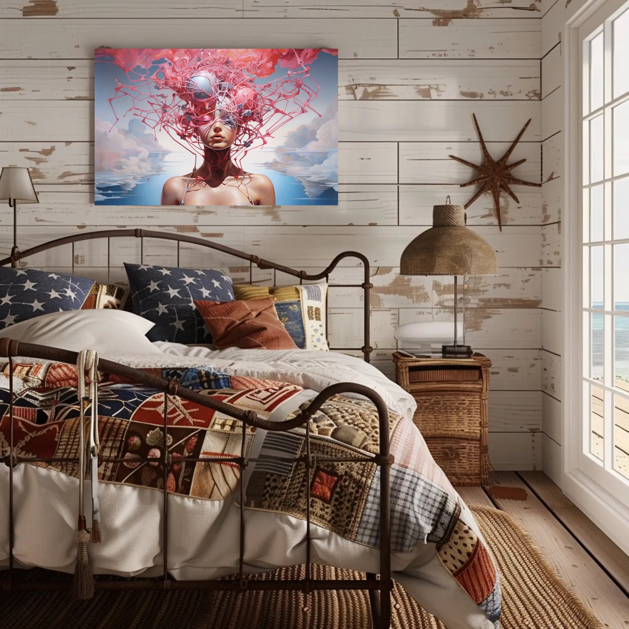 Surreal Dreamscape with Organic Elements Artistic Poster